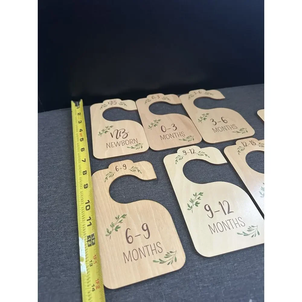 Wood Baby Closet Dividers Newborn to 24+ Months 7 Pc Double Sided Nursery